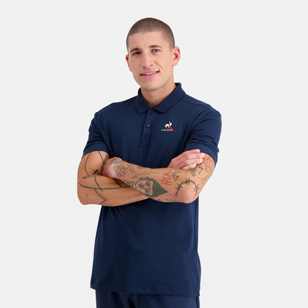 Мужское теннисное поло Le Coq Sportif Essential N°1 Polo Men - Dark Blue