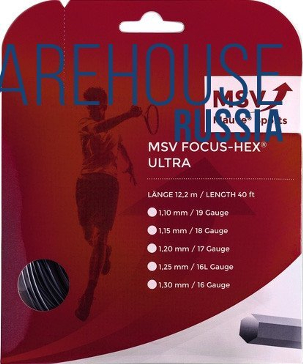 Теннисные струны MSV Focus Hex Ultra (200 m) - черный