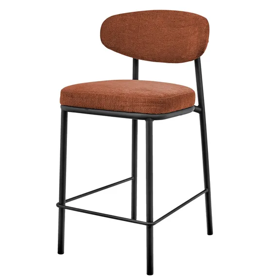 Полубарный стул Arvo 65 см, терракотовый шенилл с черными ножками