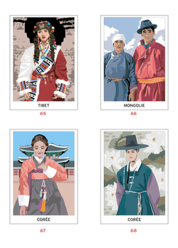 Hachette  раскраска по номерам  Coloriages mystères - Costumes du monde