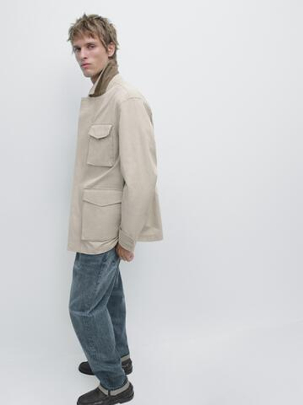 Massimo Dutti Куртка с карманами, дымчатый