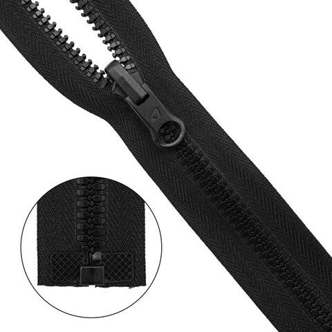 Молния трактор Тип 10 (6мм) 1 замок с реверсным замком (077 черный)