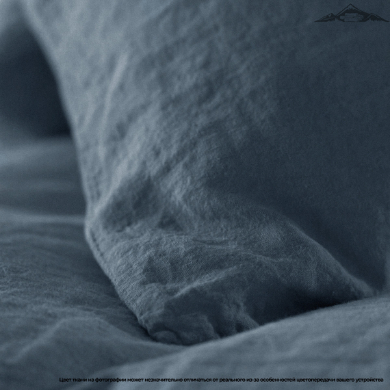 Вареный (стираный) хлопок, цв.Сине-графитовый меланж | ш.250 см | 145 г/м² | хлопок-100%
