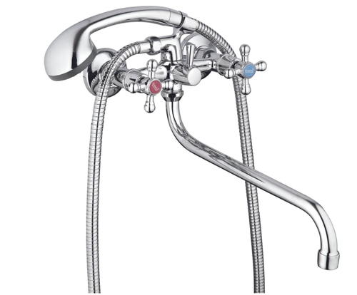 LML7-A605 Хром двурукий смеситель для ванны резиновая кранбукса