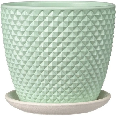 Горшок керамический Грань зеленый бутон №1