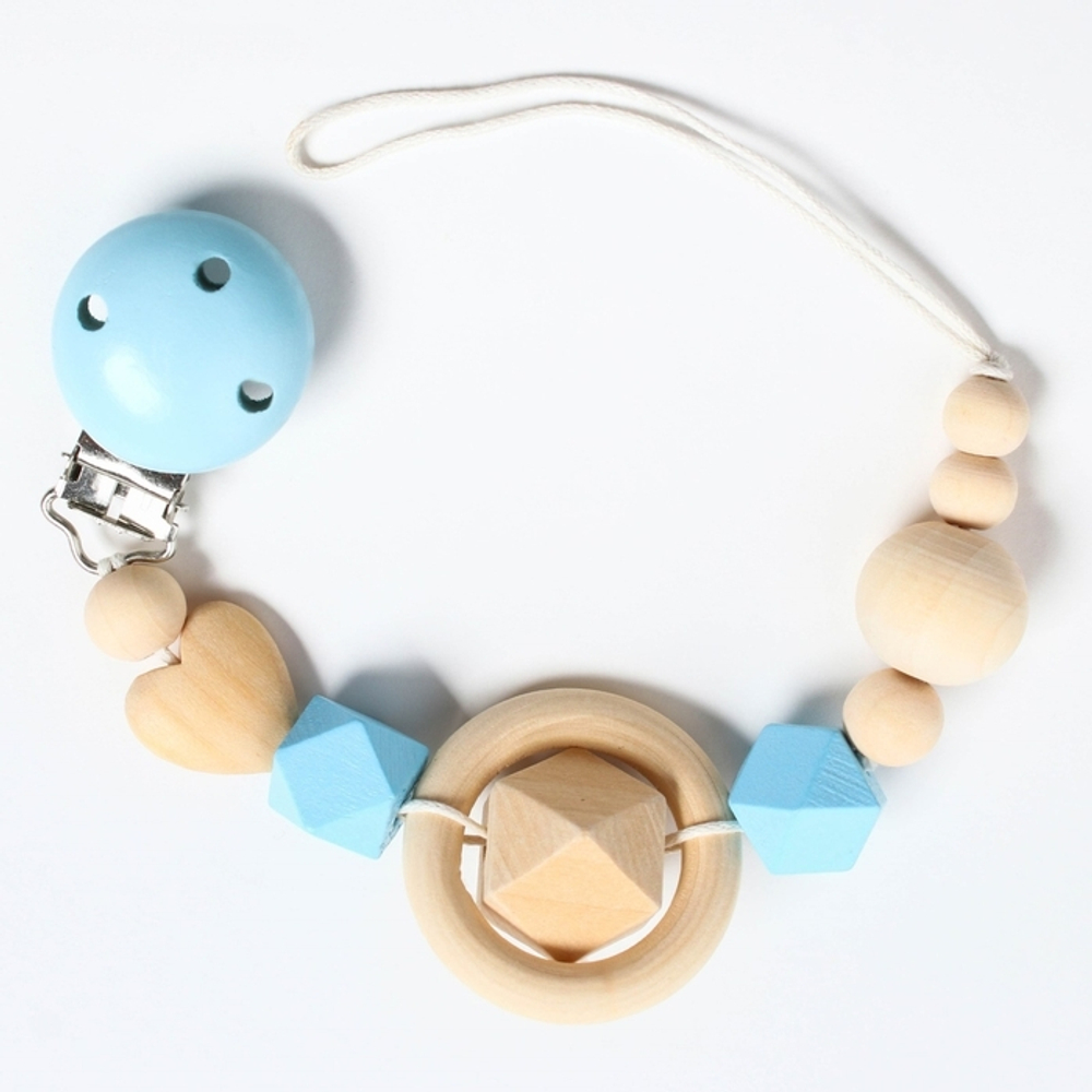 Держатель для пустышки Держатель для пустышки "Сердечко", дерев., цвет голубой 4155484