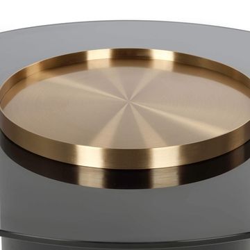 Кофейный стол Nille диаметр 80, сталь и стекло