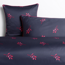 Постельное белье ЕВРО (двуспалка) Египедский Хлопок Синий на красном