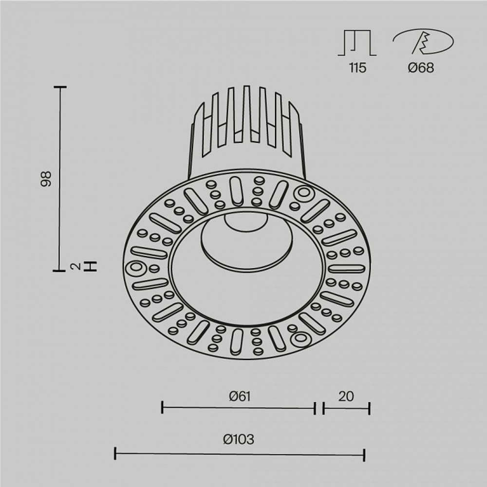 Встраиваемый светильник Maytoni Technical Dip DL121-15W-3K-TRS-W