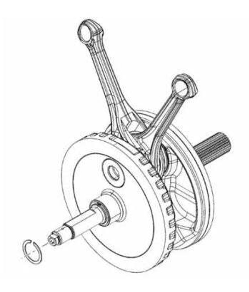 24100075 КОЛЕНВАЛ В СБОРЕ, ВМЕСТЕ С МАХОВИКОМ И ШАТУНАМИ, ИЗГОТАВЛИВАЕТСЯ ИЗ ЛИТОГО ЧУГУНА