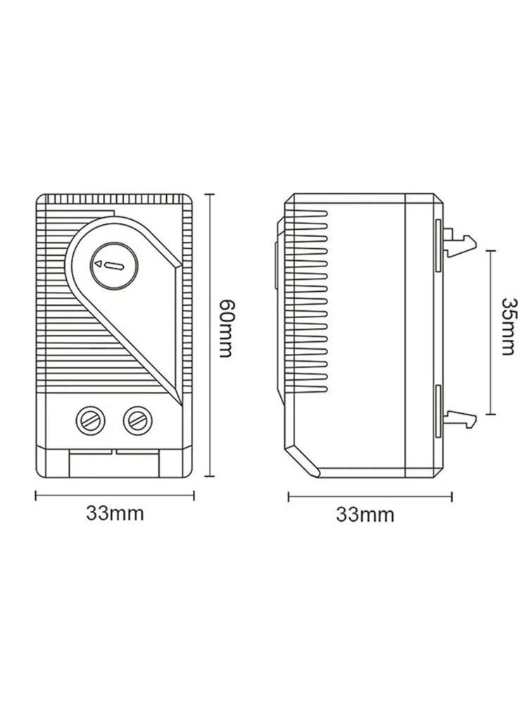 Механический терморегулятор (на охлаждение) KTS011 нормально открытый AC250V 10A, для шкафов и вентиляторов