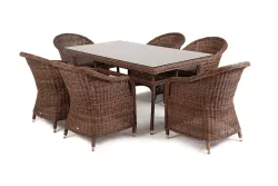 "Эспрессо" обеденная группа плетеная, цвет коричневый