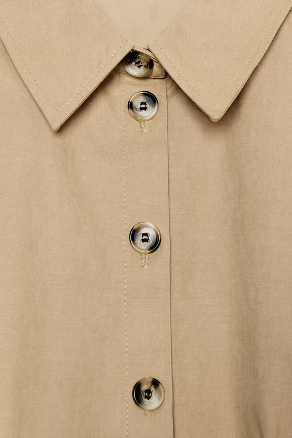 ZARA ПРИТАЛЕННАЯ РУБАШКА ИЗ МЯГКОЙ ТКАНИ, РЫЖЕВАТО-КОРИЧНЕВЫЙ