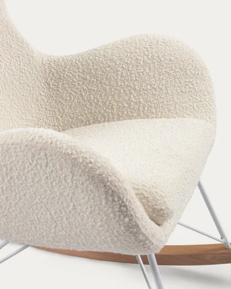 Кресло-качалка Valsa белое букле