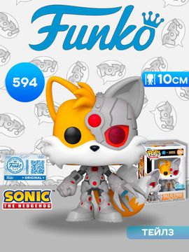 Фигурка Funko POP! Heroes DC х Sonic the Hedgehog Tails as Cyborg (594) 88906 / Фигурка Фанко ПОП! по мотивам серии игр "Соник", Тейлз