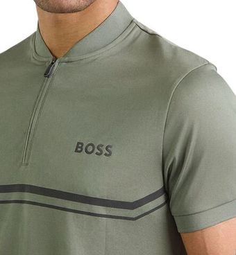 Мужское теннисное поло BOSS TOC Spin Bodymapp - dark beige