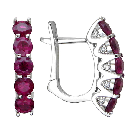 Серьги с бриллиантом  из белого золота JA-S-212282-2