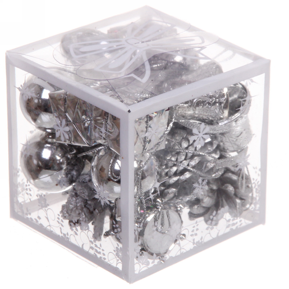 Набор украшений «Сундучок сказок» 3 см (17 предметов), Серебро