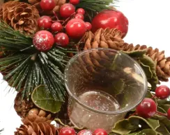 Настольая композиция - подсвечник Сладкие зимние ягоды 33 см., Kaemingk (621689)