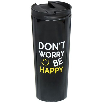 Термокружка нерж, 0.45 л, Daniks, чер, SL-NT014E-BLK-logo2