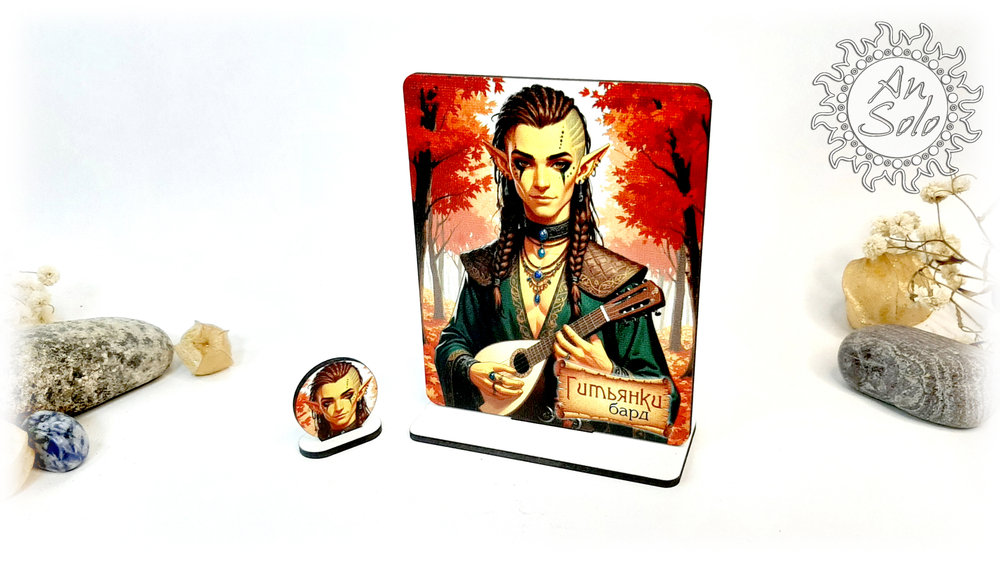 Мужской аватар Гитьянки Бард для настольных игр, ДНД