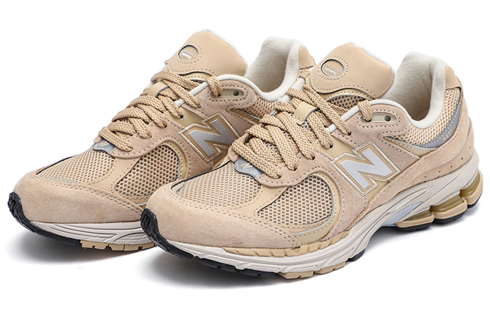 New Balance NB 2002R comfortable sports mesh anti-fur fabric synthetic leather shock absorption, non-slip, wear-resistant, breathable, low-cut casual running shoes for men and women with the same yellow, brown and white