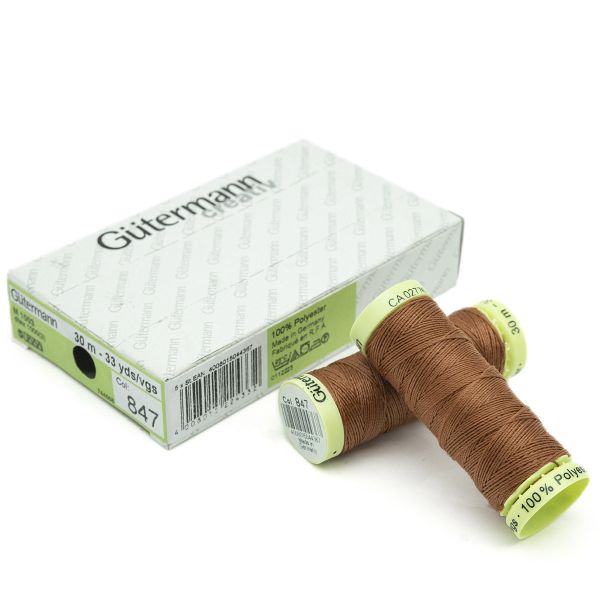 Нитки отделочные Gutermann Top Stitch 30 (30 метров), 5 кат. | 847 медно-коричневый