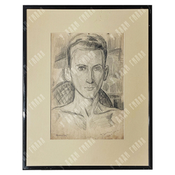 Динес Ю. С. Автопортрет. Бумага, карандаш. 1949 г.