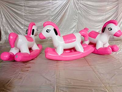 Надувная лошадка качалка «Розовый пони», 2×0,7×1,4 м