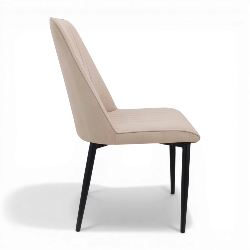 Стул "Софти" (арт. 325), велюр Бренди В03 бежевый, ножки черные.