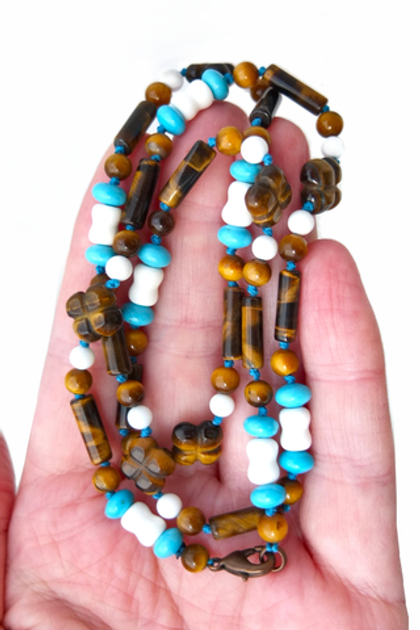бусы из тигрового глаза София а-0213