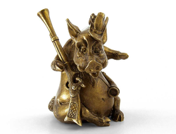 Бронзовая статуэтка "Свинья"