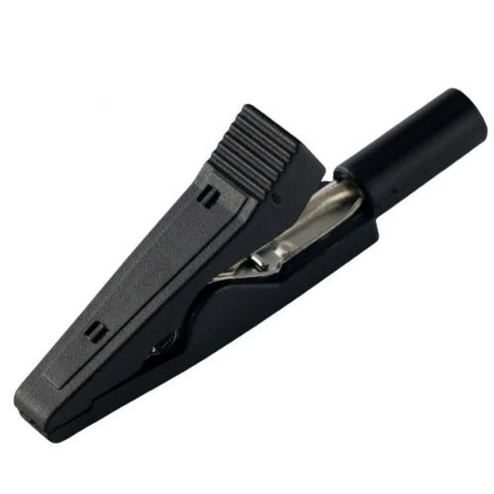 Зажим крокодил для проводов 10A 42мм (Черный)