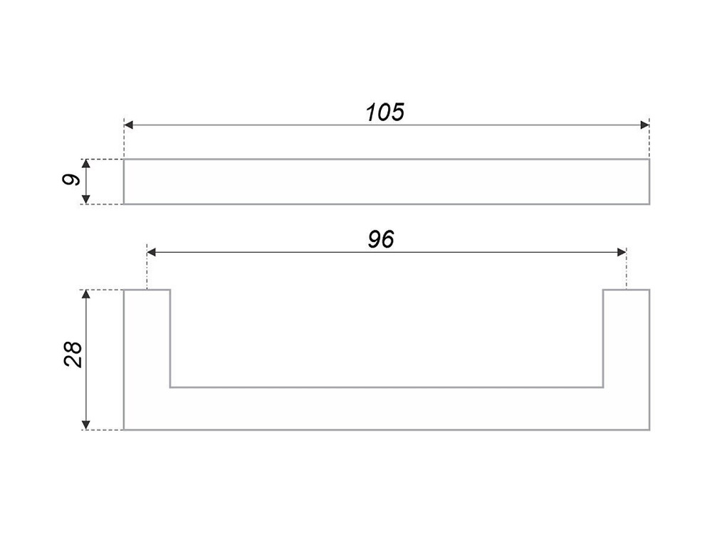 Ручка скоба мебельная QUADRA RS043SC.4 Матовый хром Цинк-алюминий