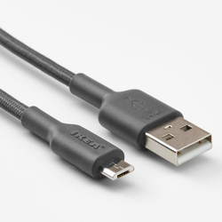 IKEA LILLHULT  (ИКЕА ЛИЛЛХУЛТ)  -  USB-A - USB-micro, темно-серый, 1,5 м
