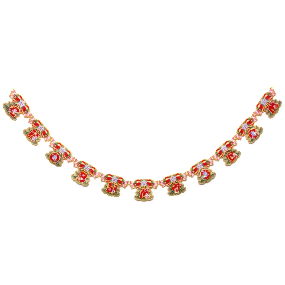 Растяжка бумажная новогодняя «С Новым Годом - Бантики» 220 см