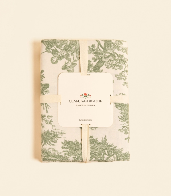 Скатерть – Круглая, зеленая, 180 см | Сельская жизнь