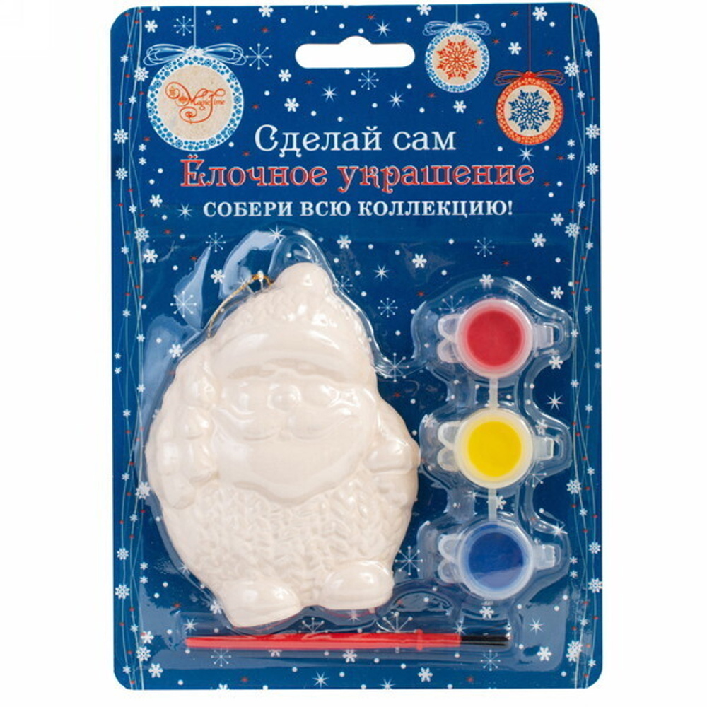 Набор для творчества Вязанный Дед Мороз: подвесное украшение 2х12.5х17.5см (арт.77976)