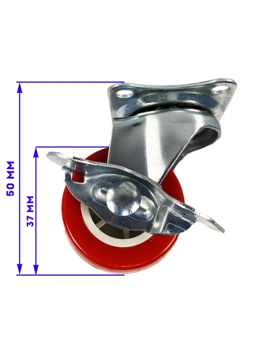 Колесо мебельное с поворотным колесом и тормозом, 4 шт
