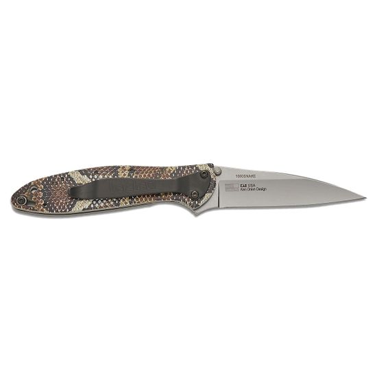 Нож KERSHAW 1660SNAKE Leek Snake Skin с клинком из стали Sandvik 14C28N, рукоять Алюминиевый сплав (6061 T-6)