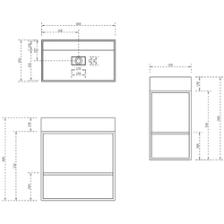 Консоль с раковиной Abber Stein 80 AS2630 Белая матовая