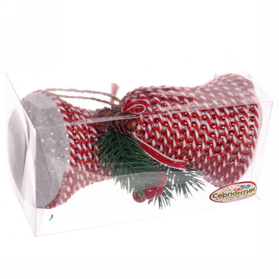 Ёлочные игрушки «Колокольчики со стразами» 11 см (набор 2 шт), Красный