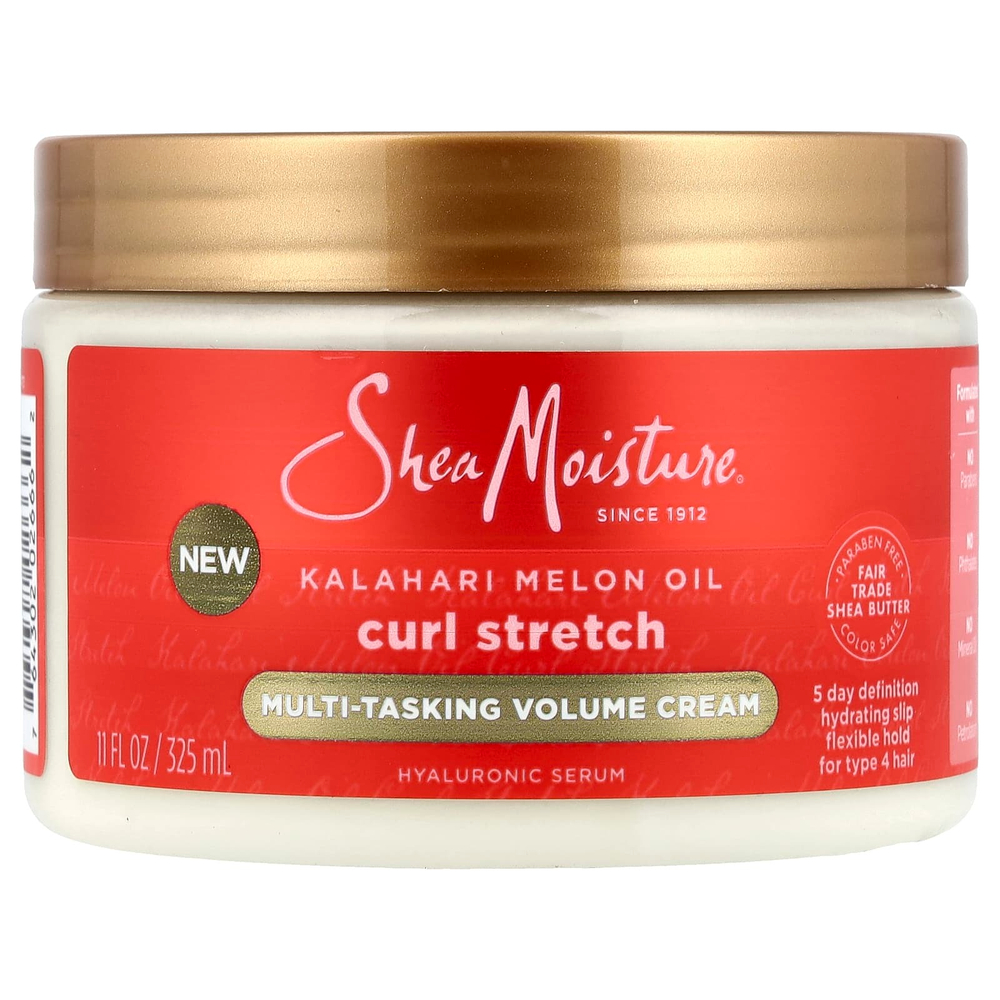 SheaMoisture, Curl Stretch, многоцелевой крем для придания объема, для типа волос 4, масло дыни калахарской, 325 мл (11 жидк. унций)