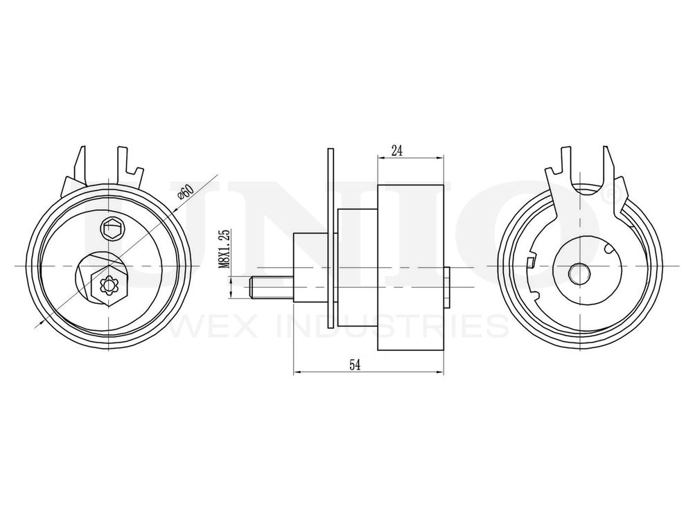 Ролик с натяжителем ремня ГРМ UNIO TNS-10304
