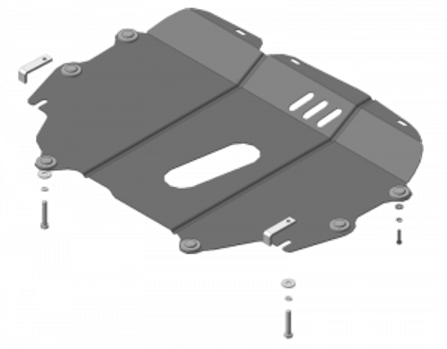 Усиленная защита Motodor картера двигателя, кпп. 2 мм, сталь. для Changan Eado 2013-2016 арт.67202