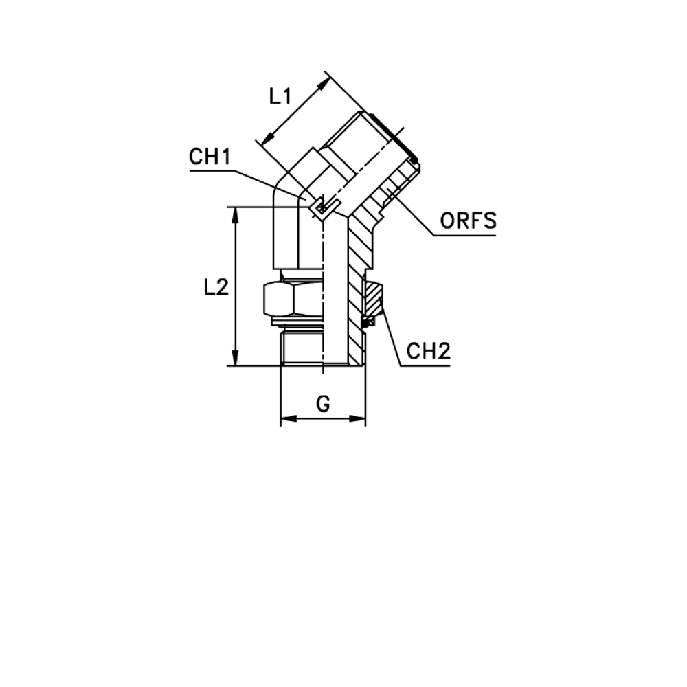 Штуцер FMH45 D10 ORFS 11/16 - BSP 1/4