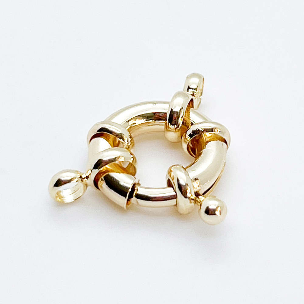 Замок-штурвал, цвет золото, размер 14 мм, цена за 1 шт