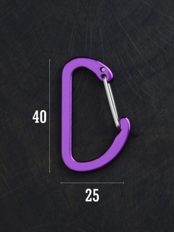 В АССОРТИМЕНТЕ 5 карабинов вспомогательных до 8 кг алюминий 40х25 мм