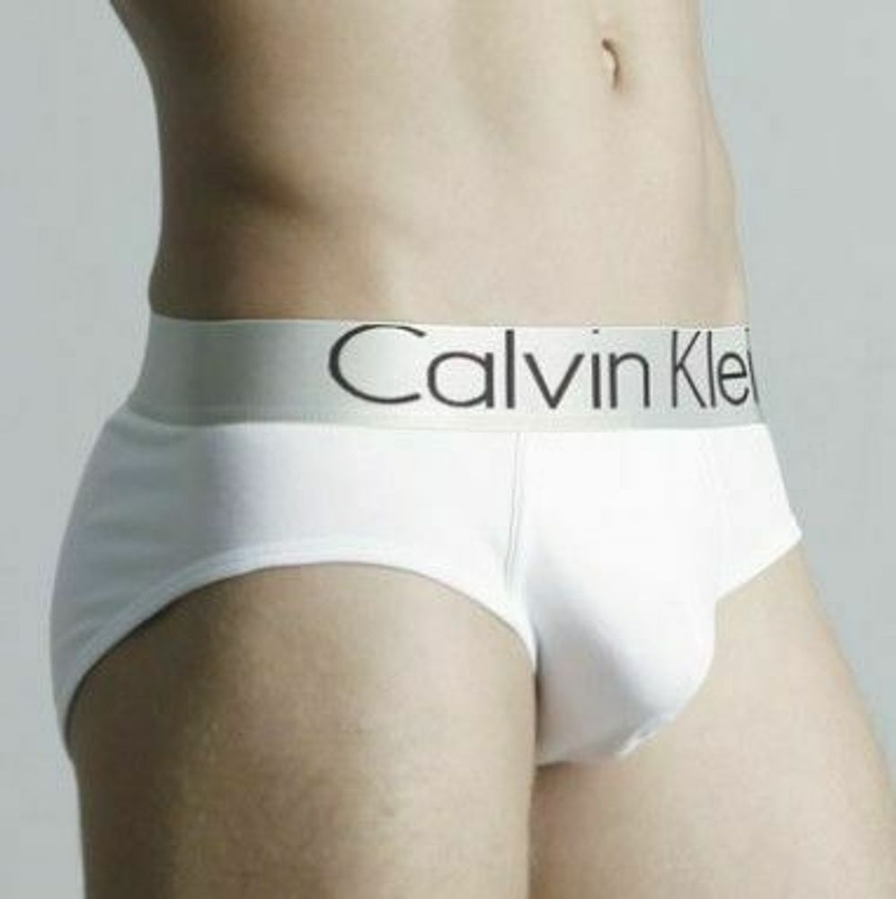 Мужские трусы брифы белые Calvin Klein Brief Steel White