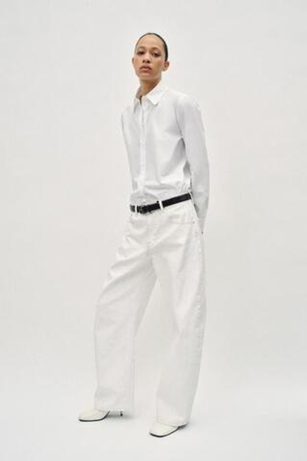 ZARA РУБАШКА ИЗ ПОПЛИНА — ZW COLLECTION, БЕЛЫЙ